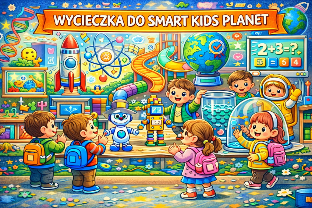 Dzieci podczas wycieczki do interaktywnego centrum edukacyjnego poznają naukę przez zabawę i eksperymenty.